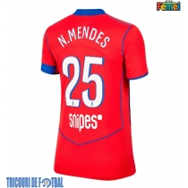 Echipament fotbal Paris Saint-Germain Nuno Mendes #25 Tricou Treilea 2025-26 pentru femei maneca scurta