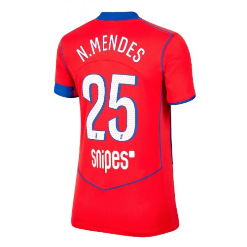 Echipament fotbal Paris Saint-Germain Nuno Mendes #25 Tricou Treilea 2025-26 pentru femei maneca scurta Echipament fotbal Paris Saint-Germain Nuno Mendes #25 Tricou Treilea 2025-26 pentru femei maneca scurta