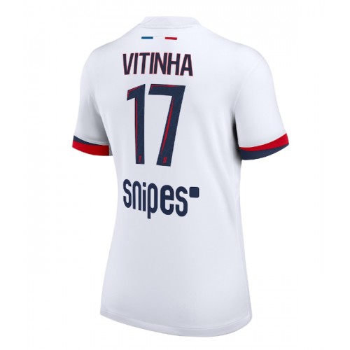 Echipament fotbal Paris Saint-Germain Vitinha #17 Tricou Deplasare 2025-26 pentru femei maneca scurta Echipament fotbal Paris Saint-Germain Vitinha #17 Tricou Deplasare 2025-26 pentru femei maneca scurta