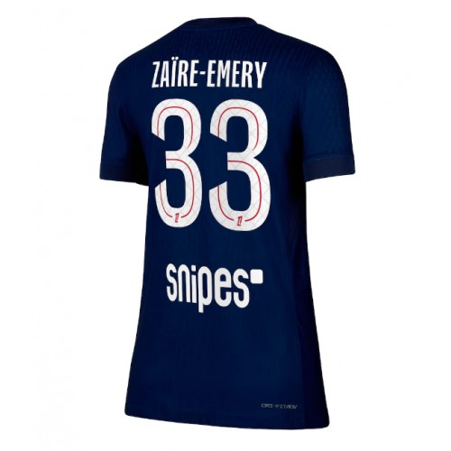 Echipament fotbal Paris Saint-Germain Warren Zaire-Emery #33 Tricou Acasa 2025-26 pentru femei maneca scurta Echipament fotbal Paris Saint-Germain Warren Zaire-Emery #33 Tricou Acasa 2025-26 pentru femei maneca scurta