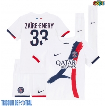 Echipament fotbal Paris Saint-Germain Warren Zaire-Emery #33 Tricou Deplasare 2025-26 pentru copii maneca scurta (+ Pantaloni scurti)