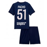 Echipament fotbal Paris Saint-Germain Willian Pacho #51 Tricou Acasa 2025-26 pentru copii maneca scurta (+ Pantaloni scurti)