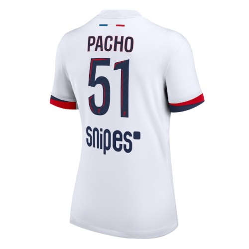 Echipament fotbal Paris Saint-Germain Willian Pacho #51 Tricou Deplasare 2025-26 pentru femei maneca scurta Echipament fotbal Paris Saint-Germain Willian Pacho #51 Tricou Deplasare 2025-26 pentru femei maneca scurta