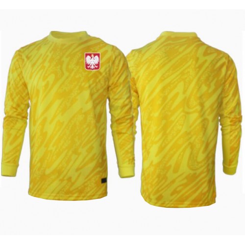 Echipament fotbal Polonia Portar Tricou Acasa European 2024 maneca lunga Echipament fotbal Polonia Portar Tricou Acasa European 2024 maneca lunga