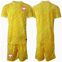 Echipament fotbal Polonia Portar Tricou Acasa European 2024 pentru copii maneca scurta (+ Pantaloni scurti)