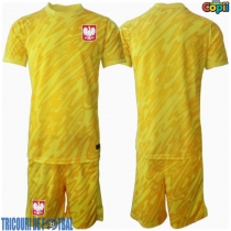 Echipament fotbal Polonia Portar Tricou Acasa European 2024 pentru copii maneca scurta (+ Pantaloni scurti)
