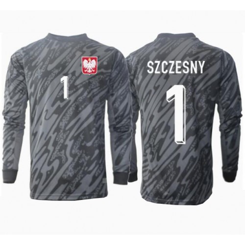 Echipament fotbal Polonia Wojciech Szczesny #1 Portar Tricou Deplasare European 2024 maneca lunga Echipament fotbal Polonia Wojciech Szczesny #1 Portar Tricou Deplasare European 2024 maneca lunga