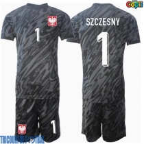 Echipament fotbal Polonia Wojciech Szczesny #1 Portar Tricou Deplasare European 2024 pentru copii maneca scurta (+ Pantaloni scurti)