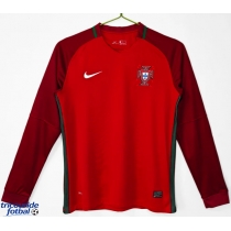 Echipament fotbal Portugalia 2016 Tricou Retro Acasa maneca lunga