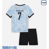 Echipament fotbal Portugalia Cristiano Ronaldo #7 Tricou Deplasare European 2024 pentru copii maneca scurta (+ Pantaloni scurti)