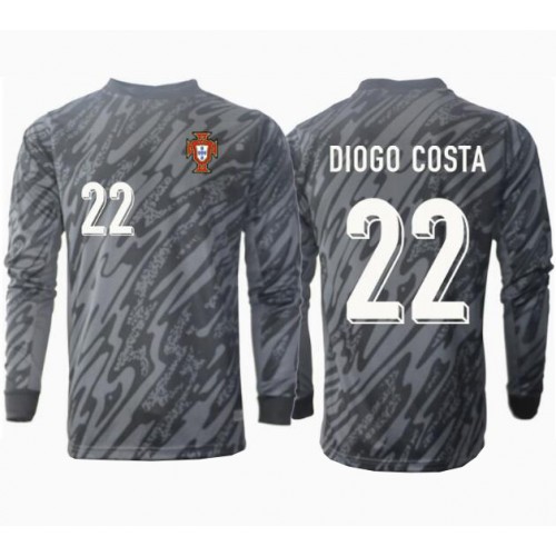 Echipament fotbal Portugalia Diogo Costa #22 Portar Tricou Deplasare European 2024 maneca lunga Echipament fotbal Portugalia Diogo Costa #22 Portar Tricou Deplasare European 2024 maneca lunga