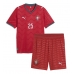 Echipament fotbal Portugalia Nuno Mendes #25 Tricou Acasa Mondial 2026 pentru copii maneca scurta (+ Pantaloni scurti)