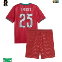 Echipament fotbal Portugalia Nuno Mendes #25 Tricou Acasa Mondial 2026 pentru copii maneca scurta (+ Pantaloni scurti)