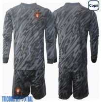 Echipament fotbal Portugalia Portar Tricou Deplasare European 2024 pentru copii maneca lunga (+ Pantaloni scurti)