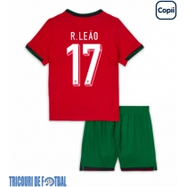 Echipament fotbal Portugalia Rafael Leao #17 Tricou Acasa European 2024 pentru copii maneca scurta (+ Pantaloni scurti)