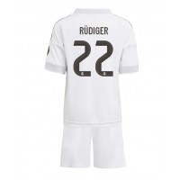 Echipament fotbal Real Madrid Antonio Rudiger #22 Tricou Acasa 2025-26 pentru copii maneca scurta (+ Pantaloni scurti)