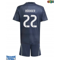 Echipament fotbal Real Madrid Antonio Rudiger #22 Tricou Deplasare 2025-26 pentru copii maneca scurta (+ Pantaloni scurti)