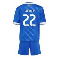 Echipament fotbal Real Madrid Antonio Rudiger #22 Tricou Treilea 2025-26 pentru copii maneca scurta (+ Pantaloni scurti)
