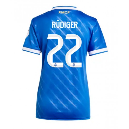 Echipament fotbal Real Madrid Antonio Rudiger #22 Tricou Treilea 2025-26 pentru femei maneca scurta Echipament fotbal Real Madrid Antonio Rudiger #22 Tricou Treilea 2025-26 pentru femei maneca scurta