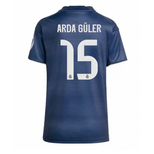 Echipament fotbal Real Madrid Arda Guler #15 Tricou Deplasare 2025-26 pentru femei maneca scurta Echipament fotbal Real Madrid Arda Guler #15 Tricou Deplasare 2025-26 pentru femei maneca scurta