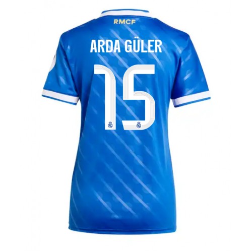 Echipament fotbal Real Madrid Arda Guler #15 Tricou Treilea 2025-26 pentru femei maneca scurta Echipament fotbal Real Madrid Arda Guler #15 Tricou Treilea 2025-26 pentru femei maneca scurta