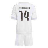 Echipament fotbal Real Madrid Aurelien Tchouameni #14 Tricou Acasa 2025-26 pentru copii maneca scurta (+ Pantaloni scurti)