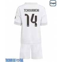 Echipament fotbal Real Madrid Aurelien Tchouameni #14 Tricou Acasa 2025-26 pentru copii maneca scurta (+ Pantaloni scurti)