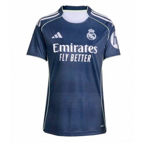 Echipament fotbal Real Madrid Aurelien Tchouameni #14 Tricou Deplasare 2025-26 pentru femei maneca scurta Echipament fotbal Real Madrid Aurelien Tchouameni #14 Tricou Deplasare 2025-26 pentru femei maneca scurta