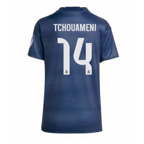 Echipament fotbal Real Madrid Aurelien Tchouameni #14 Tricou Deplasare 2025-26 pentru femei maneca scurta Echipament fotbal Real Madrid Aurelien Tchouameni #14 Tricou Deplasare 2025-26 pentru femei maneca scurta