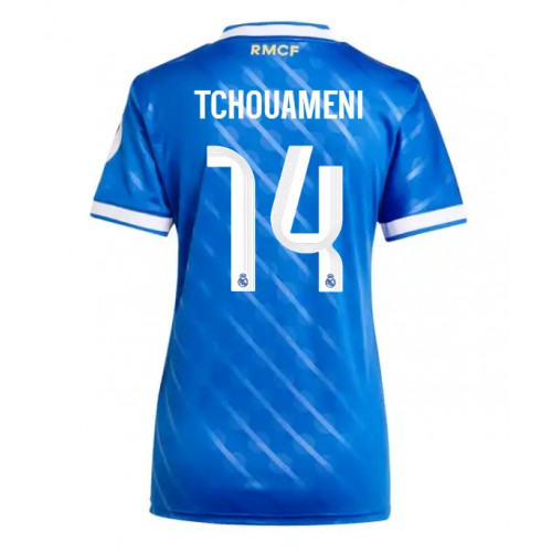 Echipament fotbal Real Madrid Aurelien Tchouameni #14 Tricou Treilea 2025-26 pentru femei maneca scurta Echipament fotbal Real Madrid Aurelien Tchouameni #14 Tricou Treilea 2025-26 pentru femei maneca scurta