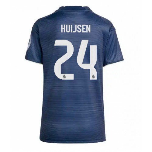 Echipament fotbal Real Madrid Dean Huijsen #24 Tricou Deplasare 2025-26 pentru femei maneca scurta Echipament fotbal Real Madrid Dean Huijsen #24 Tricou Deplasare 2025-26 pentru femei maneca scurta
