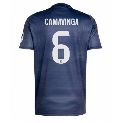 Echipament fotbal Real Madrid Eduardo Camavinga #6 Tricou Deplasare 2025-26 maneca scurta Echipament fotbal Real Madrid Eduardo Camavinga #6 Tricou Deplasare 2025-26 maneca scurta