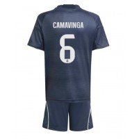 Echipament fotbal Real Madrid Eduardo Camavinga #6 Tricou Deplasare 2025-26 pentru copii maneca scurta (+ Pantaloni scurti)