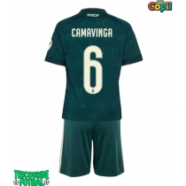 Echipament fotbal Real Madrid Eduardo Camavinga #6 Tricou Deplasare 2026-27 pentru copii maneca scurta (+ Pantaloni scurti)