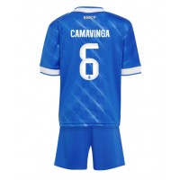 Echipament fotbal Real Madrid Eduardo Camavinga #6 Tricou Treilea 2025-26 pentru copii maneca scurta (+ Pantaloni scurti)
