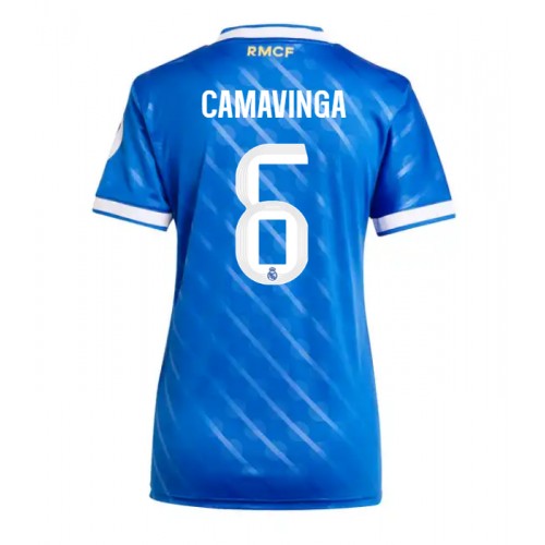 Echipament fotbal Real Madrid Eduardo Camavinga #6 Tricou Treilea 2025-26 pentru femei maneca scurta Echipament fotbal Real Madrid Eduardo Camavinga #6 Tricou Treilea 2025-26 pentru femei maneca scurta