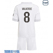 Echipament fotbal Real Madrid Federico Valverde #8 Tricou Acasa 2025-26 pentru copii maneca scurta (+ Pantaloni scurti)