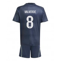 Echipament fotbal Real Madrid Federico Valverde #8 Tricou Deplasare 2025-26 pentru copii maneca scurta (+ Pantaloni scurti)