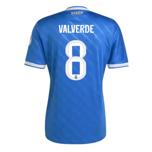 Echipament fotbal Real Madrid Federico Valverde #8 Tricou Treilea 2025-26 maneca scurta Echipament fotbal Real Madrid Federico Valverde #8 Tricou Treilea 2025-26 maneca scurta