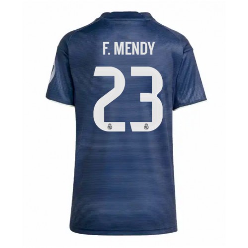 Echipament fotbal Real Madrid Ferland Mendy #23 Tricou Deplasare 2025-26 pentru femei maneca scurta Echipament fotbal Real Madrid Ferland Mendy #23 Tricou Deplasare 2025-26 pentru femei maneca scurta