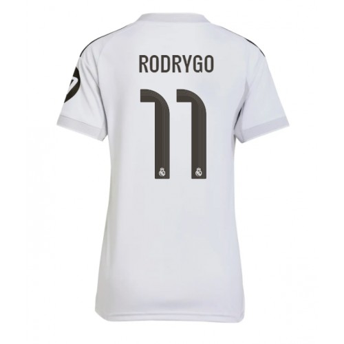 Echipament fotbal Real Madrid Rodrygo Goes #11 Tricou Acasa 2025-26 pentru femei maneca scurta Echipament fotbal Real Madrid Rodrygo Goes #11 Tricou Acasa 2025-26 pentru femei maneca scurta