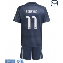 Echipament fotbal Real Madrid Rodrygo Goes #11 Tricou Deplasare 2025-26 pentru copii maneca scurta (+ Pantaloni scurti)