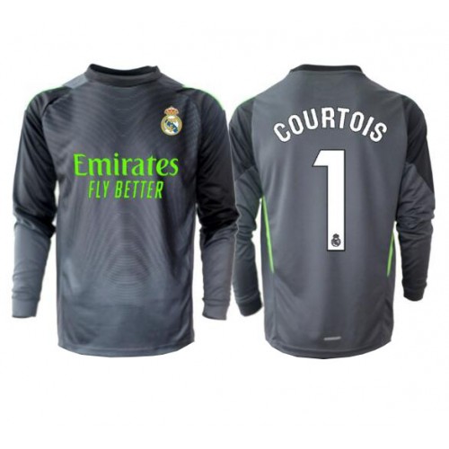 Echipament fotbal Real Madrid Thibaut Courtois #1 Portar Tricou Treilea 2025-26 maneca lunga Echipament fotbal Real Madrid Thibaut Courtois #1 Portar Tricou Treilea 2025-26 maneca lunga