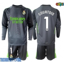 Echipament fotbal Real Madrid Thibaut Courtois #1 Portar Tricou Treilea 2025-26 pentru copii maneca lunga (+ Pantaloni scurti)