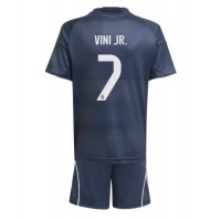 Echipament fotbal Real Madrid Vinicius Junior #7 Tricou Deplasare 2025-26 pentru copii maneca scurta (+ Pantaloni scurti)