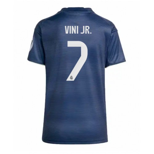 Echipament fotbal Real Madrid Vinicius Junior #7 Tricou Deplasare 2025-26 pentru femei maneca scurta Echipament fotbal Real Madrid Vinicius Junior #7 Tricou Deplasare 2025-26 pentru femei maneca scurta