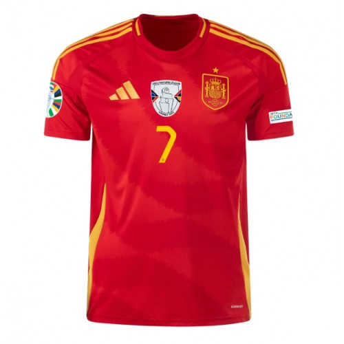 Echipament fotbal Spania Alvaro Morata #7 Tricou Acasa European 2024 maneca scurta Echipament fotbal Spania Alvaro Morata #7 Tricou Acasa European 2024 maneca scurta