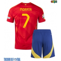 Echipament fotbal Spania Alvaro Morata #7 Tricou Acasa European 2024 pentru copii maneca scurta (+ Pantaloni scurti)