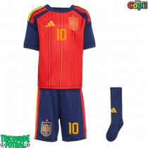 Echipament fotbal Spania Dani Olmo #10 Tricou Acasa Mondial 2026 pentru copii maneca scurta (+ Pantaloni scurti)