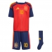 Echipament fotbal Spania Dani Olmo #10 Tricou Acasa Mondial 2026 pentru copii maneca scurta (+ Pantaloni scurti)